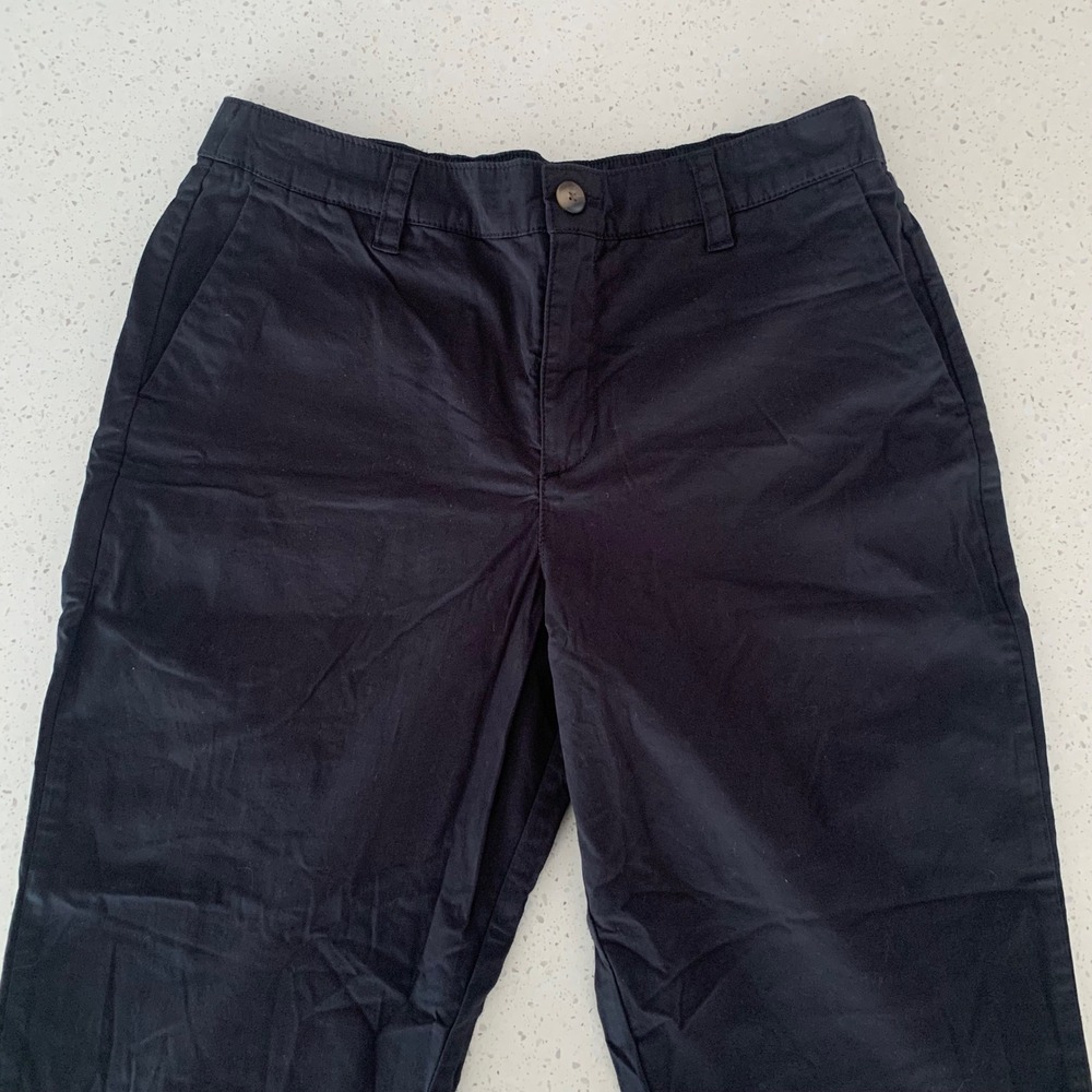 Pact Mens Organic Cotton Stretch Chino Pants Black Size M Elastic Back Waist - Picture 2 of 6